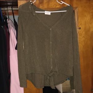 Siena Sky green button down cardigan